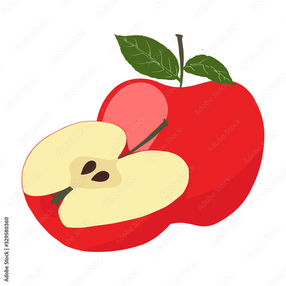 Fotografie Vector illustration of red apple