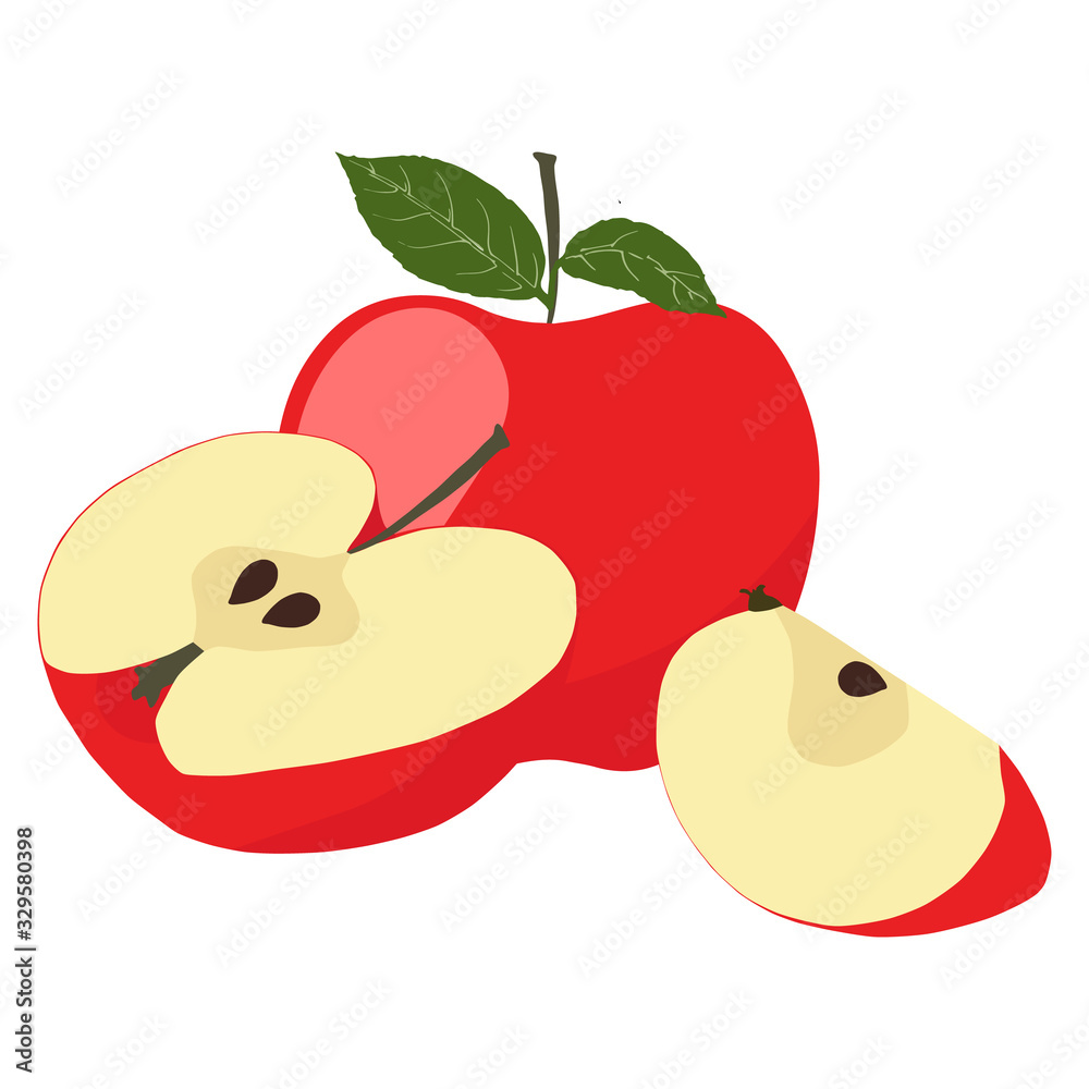 Fotografie Vector illustration of red apple