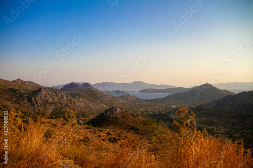 Nature and sea view in red color from Selimiye district of Marmaris
