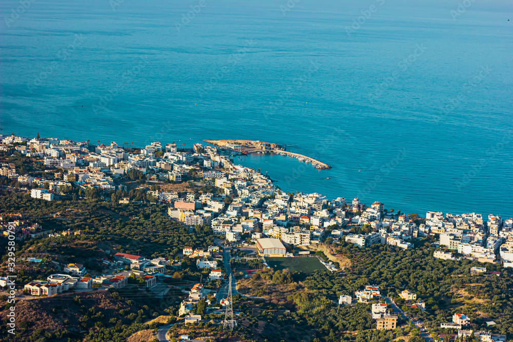 beutiful landscape sea aerial view crete greece