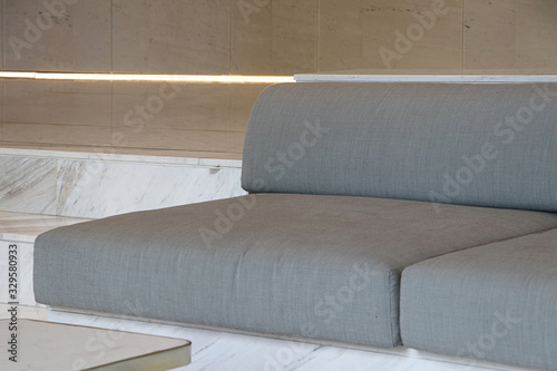 Close up detail of sofa in living room, luxury furniture style