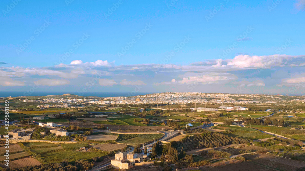 Amazing view over Mosta and Valletta from Mdina - travel photography