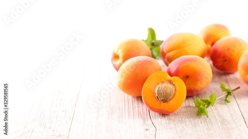 fresh apricot and leaf- summer fruit