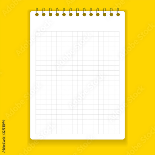 Realistic notebook or notepad with binder. Memo note pad or diary paper page templates. Vector illustration