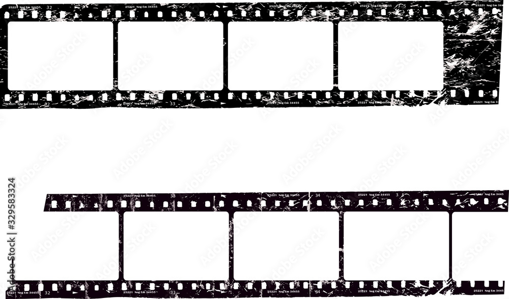 frames of film,empty  photo film frames,filmstrips with free copy space, grungy style vector