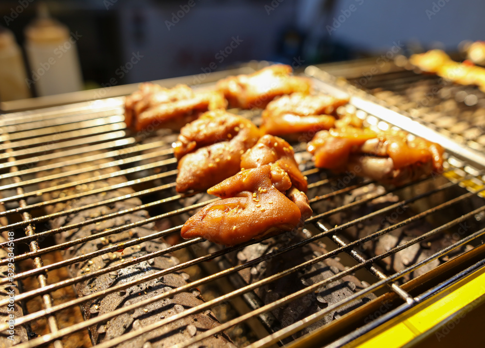 Fried chicken cooked according to a special recipe. Fried chicken cooked according to a special recipe.