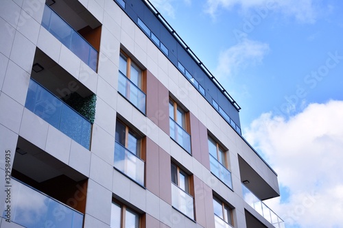 Modern European residential apartment buildings quarter. 