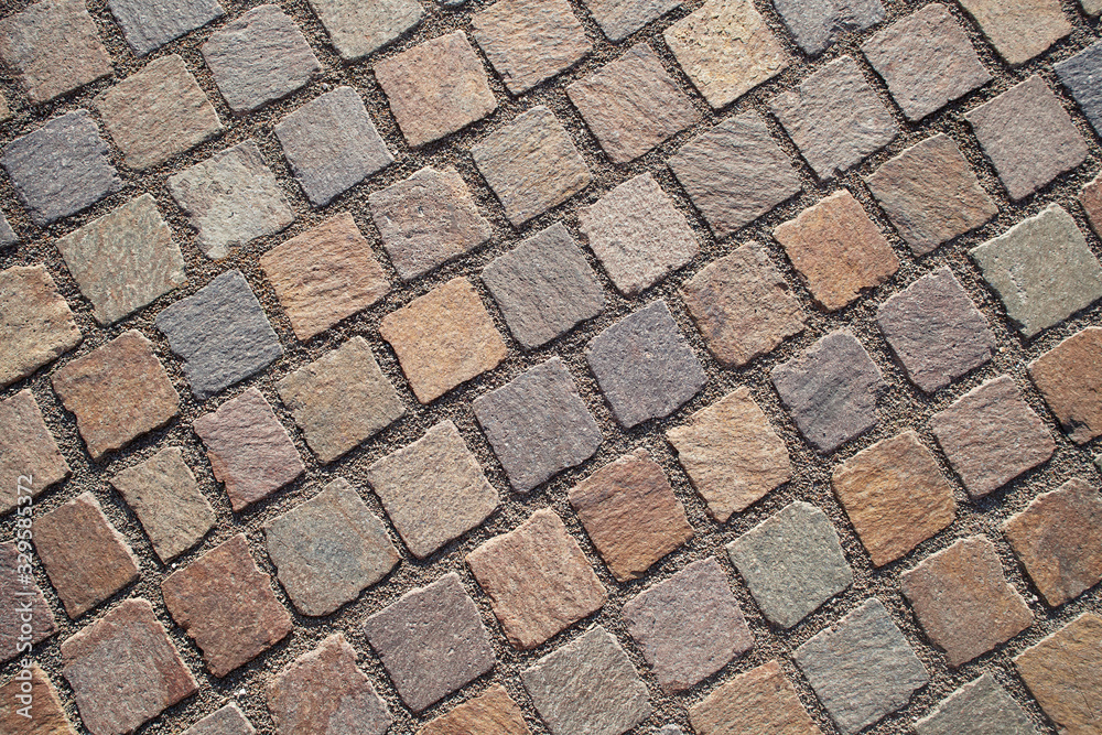 Walkway rectangular brick stone street pavement top down view texture background Walkway rectangular brick stone street pavement top down view texture background