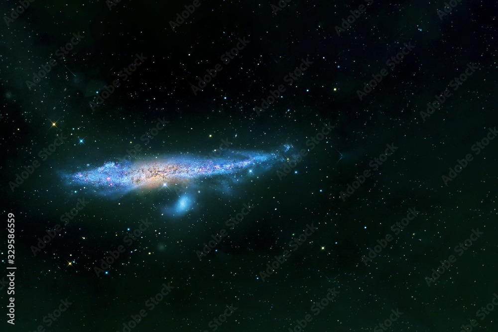 Blue galaxy in deep space. Elements of this image were furnished by NASA.