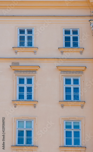 Windows in old buildings. Historical houses in Vienna. Wien. Austria. Europe © Viktoras