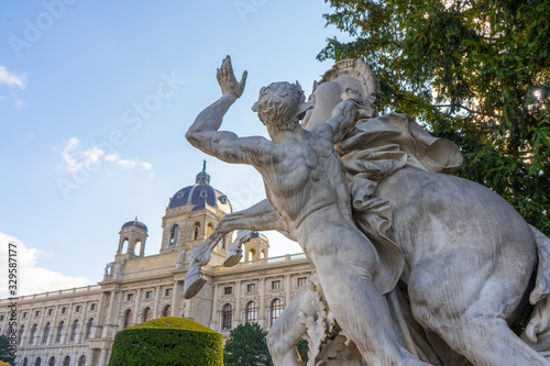 Photography Fragment of sculpture of man taming a rearing horse (Rossebandiger 1892)  on Mar