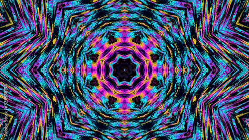 Kaleidoscope wallpaper. Hypnotic abstract image. Mandala surreal ornament. Psychedelic multicolor  illustration. © ADELART