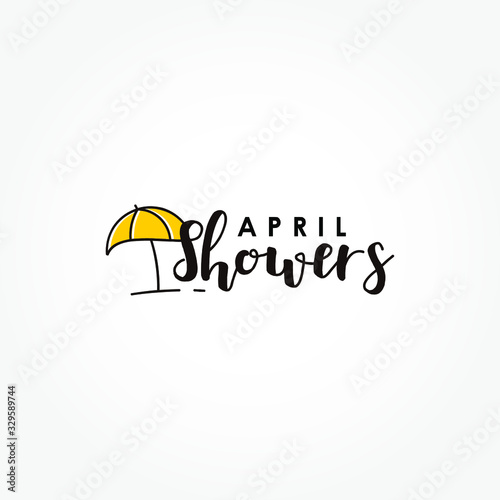 April Showers Vector Design Illustration