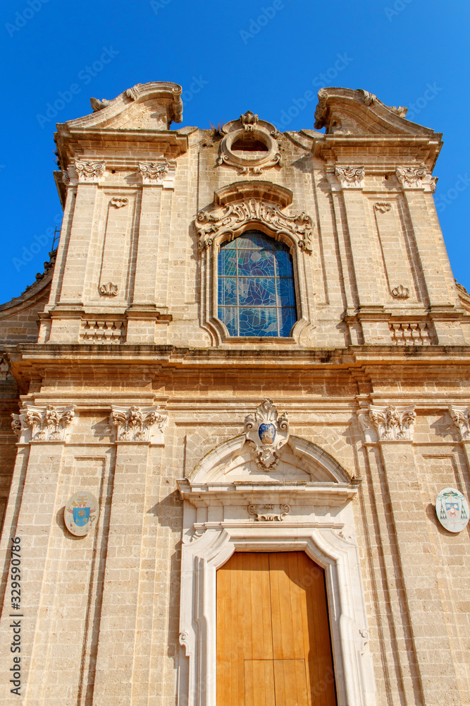 Front view of Cathedral Basilica of Oria,  Puglia, Italy
