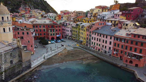 panoramic view of vernazza italy photo