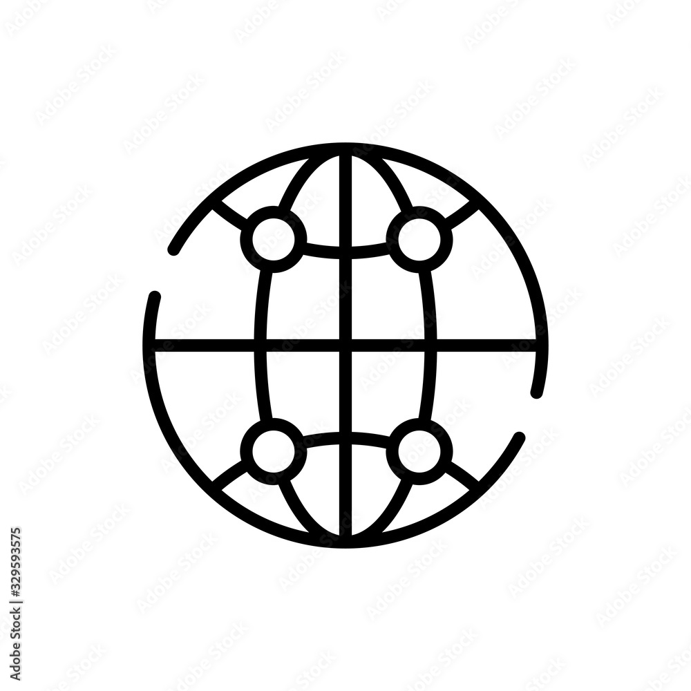 Global Network Line Icon vector illustration. Global Network Line Icon vector illustration.
