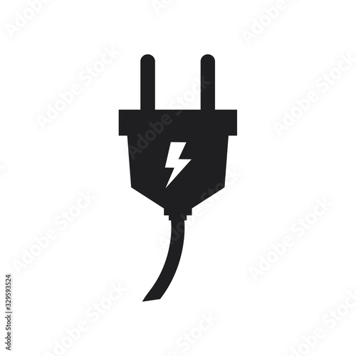 Electric plug logo template, vector illustration isolated on white 