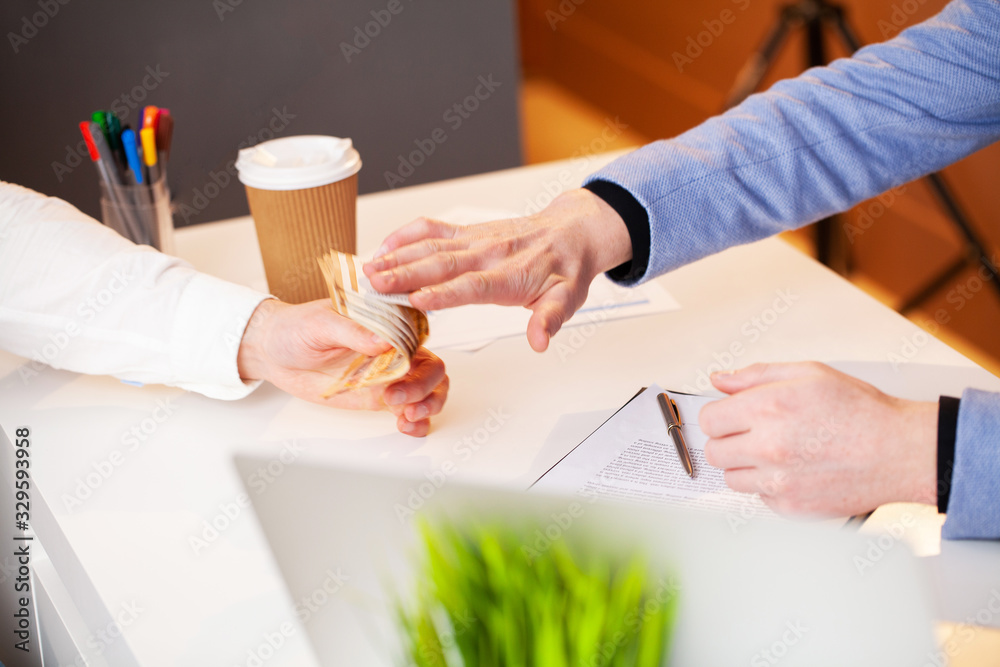 Employee is given a bribe for a favorable signing of the contract Employee is given a bribe for a favorable signing of the contract