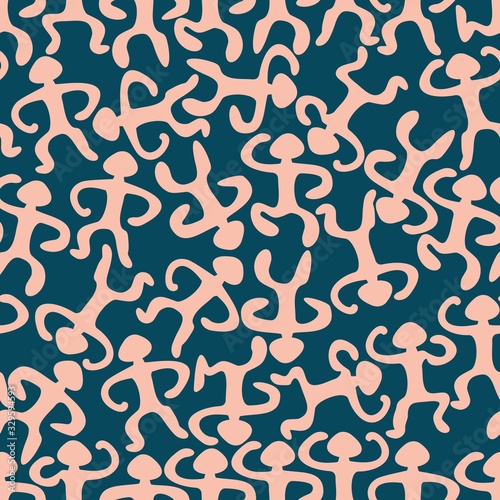 Seamless pattern of homunculus silhouettes. Abstract background for textile  wallpaper  design. Website Template. Camouflage background.