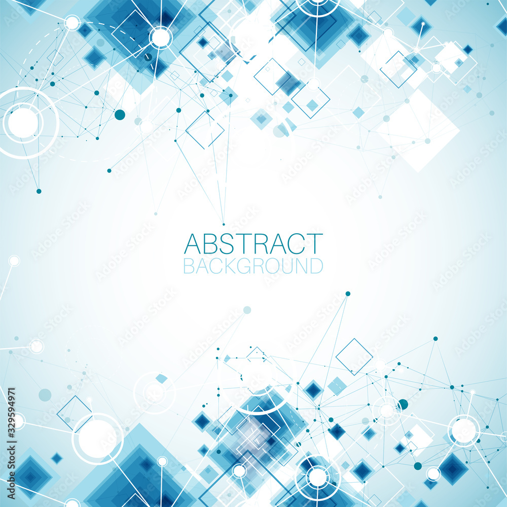 Obraz premium Template for science and technology presentation. Plexus style background.