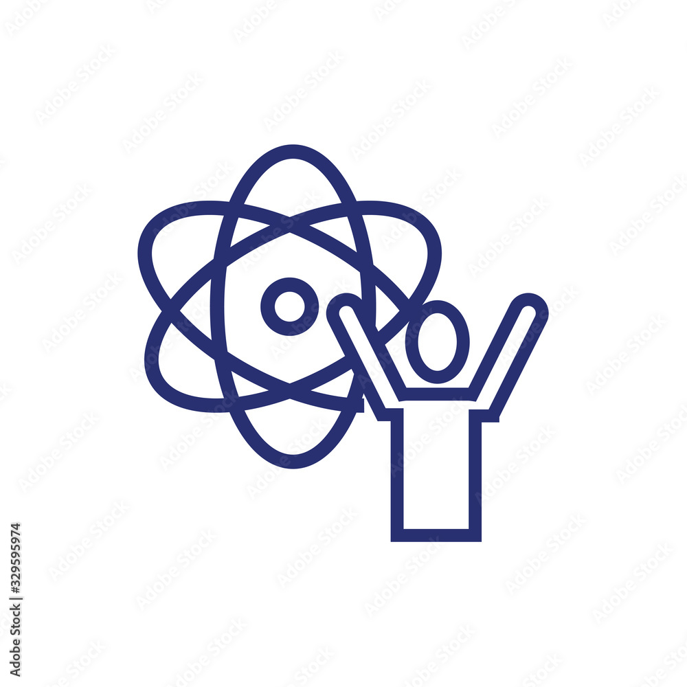 avatar business person with atom molecule avatar business person with atom molecule