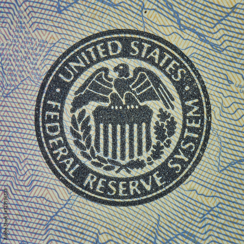 Detail of the fifty dollar banknote of the USA