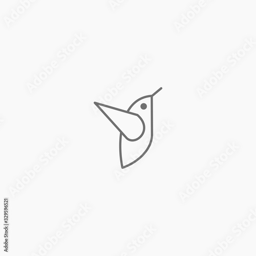 Vector linear logo design template - bird emblem - abstract animals and symbol