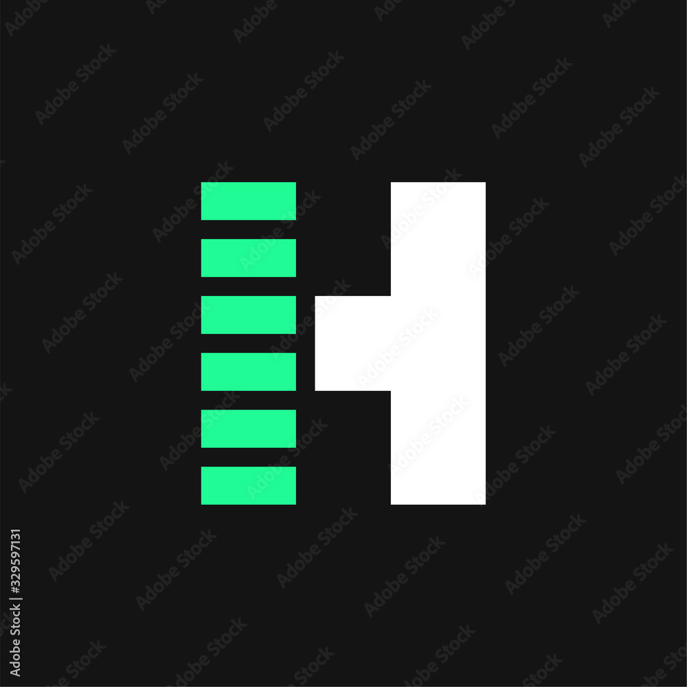 Green Lines Geometric Vector Logo Letter H Green Lines Geometric Vector Logo Letter H