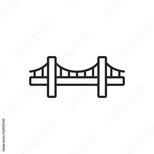 Bridges line Icon vector sign isolated for graphic and web design. Bridge symbol template color editable on white background.
