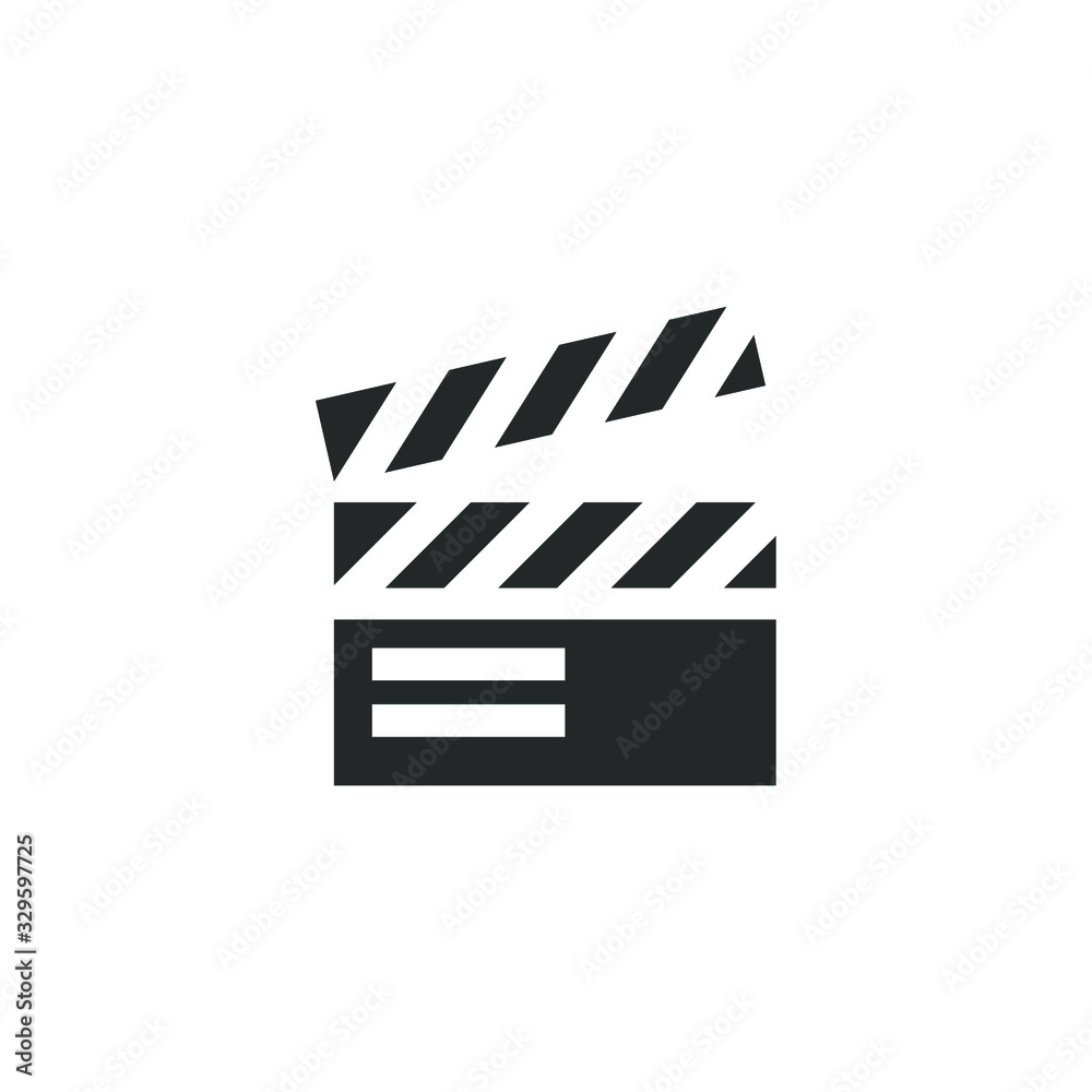 Clapper board Icon vector sign isolated for graphic and web design. Clapperboard symbol template color editable on white background.