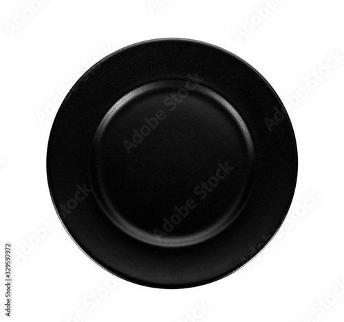 black plate on white background