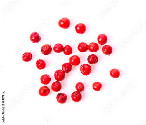 red peppercorn isolated on white background