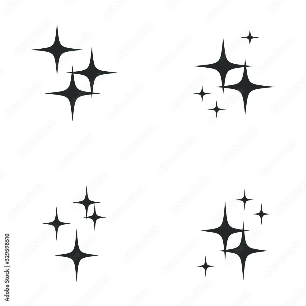Sparkles icon vector sign isolated for graphic and web design. Shine symbol template color editable on white background.