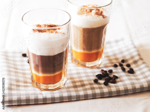 Pumpkin latte coffee