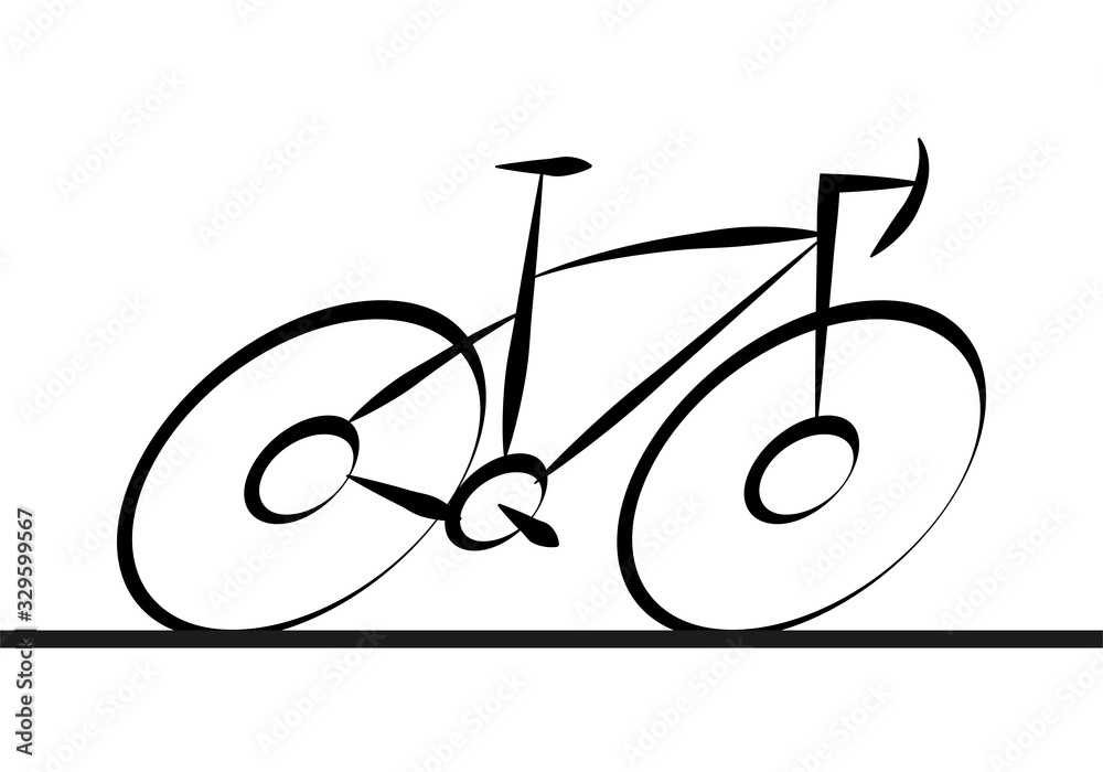 Silueta de una bici de carreras sobre fondo blanco. Silueta de una bici de carreras sobre fondo blanco.