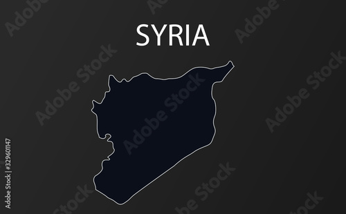 High detailed map of Syria. Vector illustration.