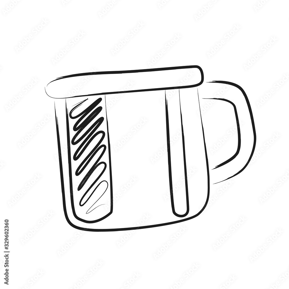 cup hand drawing black contour vector illustration cup hand drawing black contour vector illustration