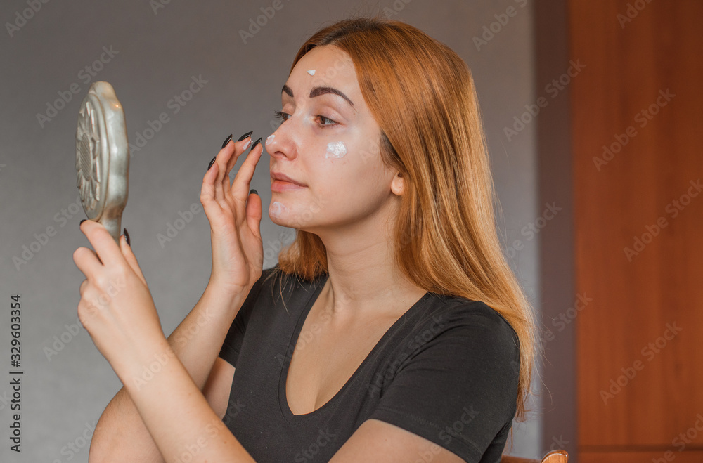 Acne and Post acne skin, scars, skin care. Concept of beauty Stock