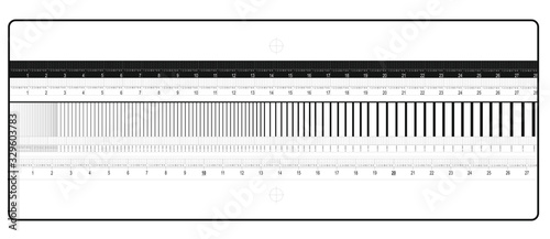RULER FOR THE TECHNICAL AND GRAPHIC DRAWING