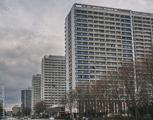 Soviet-era apartment buildings in East Berlin