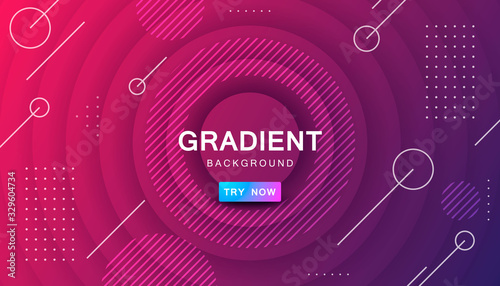 Purple circle color background. Dynamic textured geometric element design with dots decoration. Modern red and purple gradient light vector illustration.