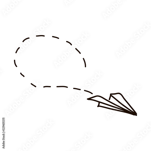 origami airplane set. Fliying paper plane. vector illustration