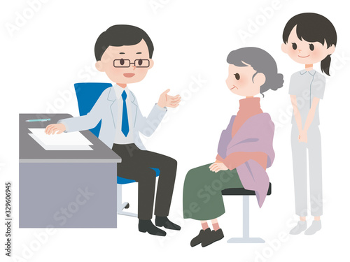 病院で診察を受ける女性