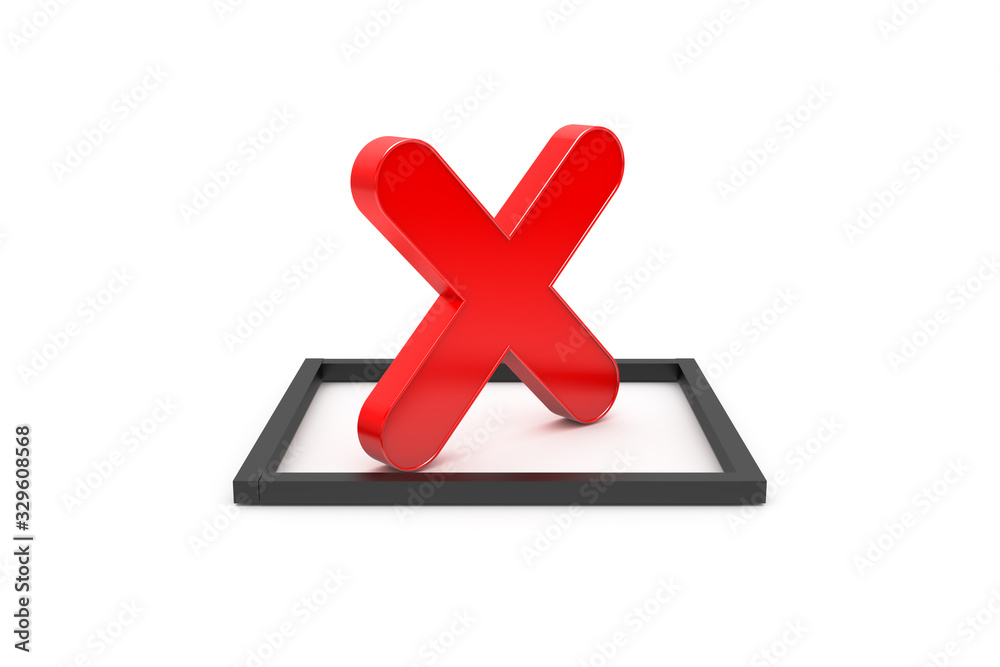 Obraz premium 3D Rendering of Red Cross Sign on Black Frame