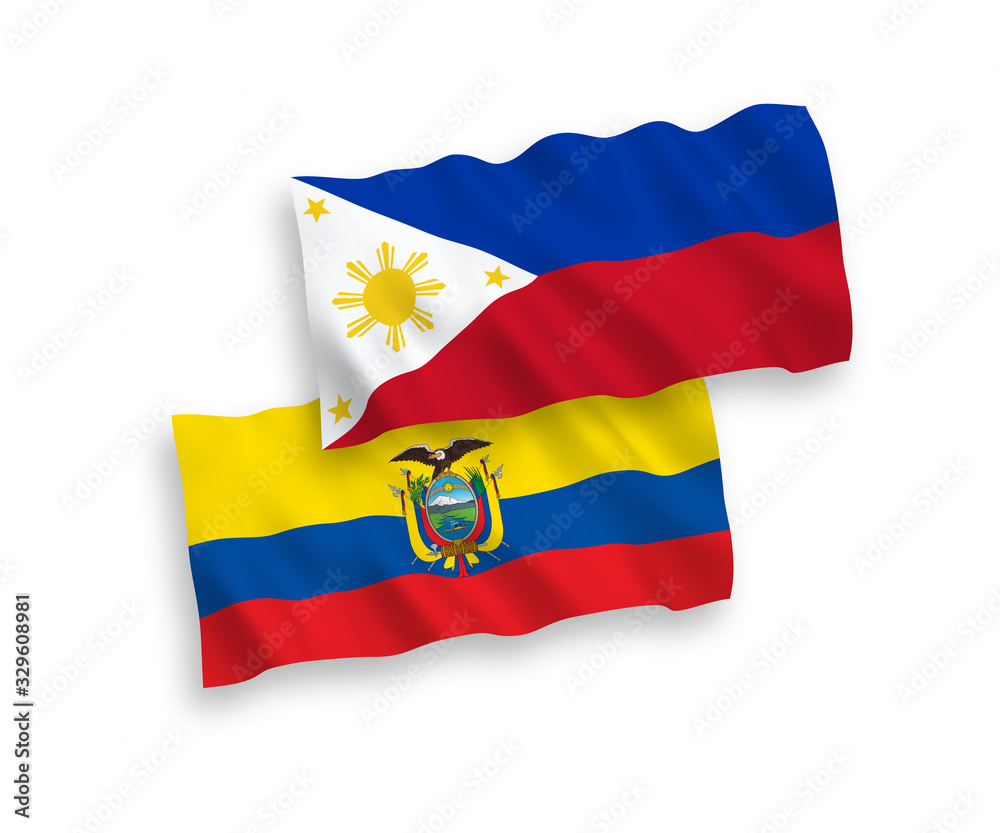 Flags of Philippines and Ecuador on a white background Flags of Philippines and Ecuador on a white background