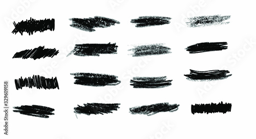 Black grunge stroke brush set for your design  vector.