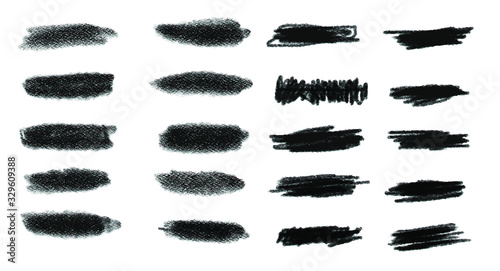 Black grunge stroke brush set for your design  vector.