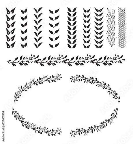 A laurel wreath. circular wreath. interlocking branches and leaves of the bay laurel vector.