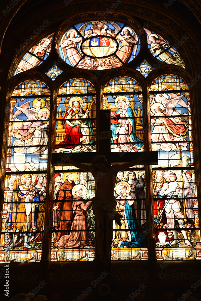 Vitrail de l'église Saint Eustche à Paris, France