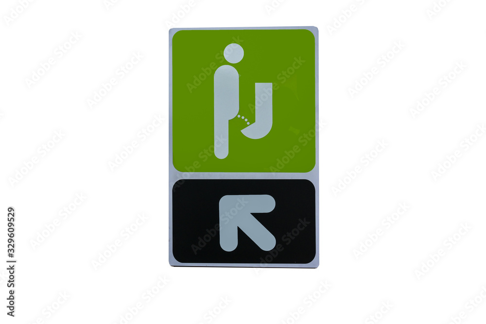 board information for male to go to toilet for pee clipping path board information for male to go to toilet for pee clipping path